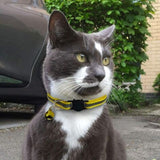 6X Adjustable Reflective Collars for Cats and Puppies with Bell and Safety Buckle, Cute Multicolor Pet Accessories - Side View