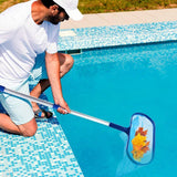 Pool Leaf Skimmer with Telescopic Handle, Fine Mesh Net, Pool Cleaning Tool - 45-Degree Angle