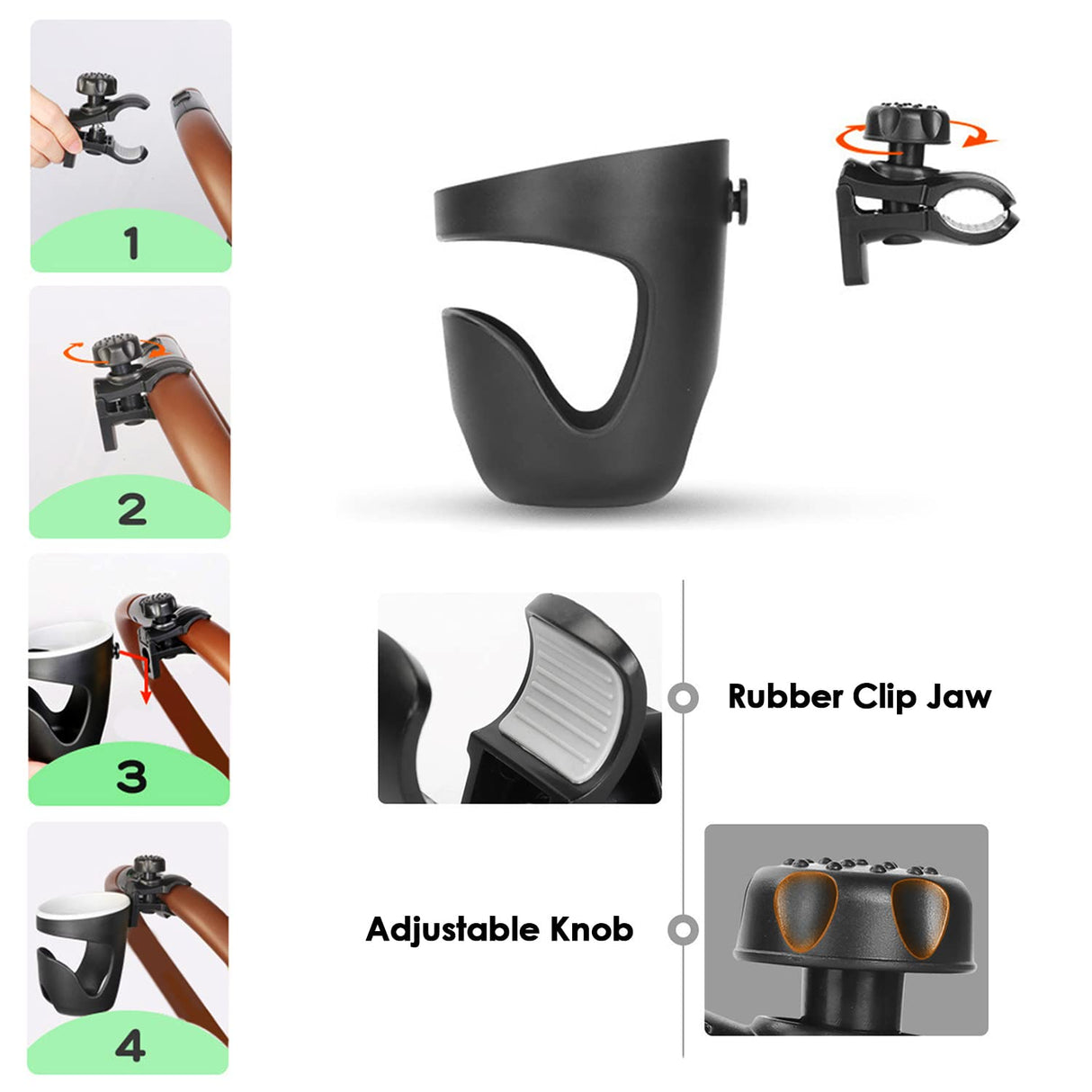 Boat Railing Cup Holder Universal Drink Holder 360 Degree Rotation Adjustable Clamp Boat Drink Holder