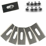 Pack of 30 lawn mower blades for Husqvarna with double ground stainless steel blades 36.518.50.65mm..DEBUNS - Side View