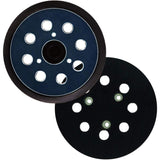 2-pack 125 mm 8-hole sanding discs for random orbital sander, compatible with Makita M9204 BO5030 BO5031 DBO180Z BO8041 DBO180RMJ BO5041 BO5010 BO50111 BO5012. - Front View