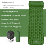 Self-Inflating Camping Mattress: Thick Lightweight Single Camping Mattress Inflatable and Attachable Double Camping Mat and Compact Inflatable Olive Green - Front View