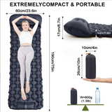Self-Inflating Camping Mattress: Thick Lightweight Single Camping Mattress Inflatable and Attachable Double Camping Mat and Compact Inflatable Olive Green - Side View