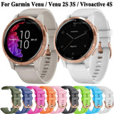 18mm 20mm Wristband Compatible with Garmin Venu Sq 2 Plus Vivoactive 4S Smartwatch Wristband Venu 3S 2S Vivoactive 3 5 Replacement Wristband Gray Gray 18mm Vivoactive 4S - Front View