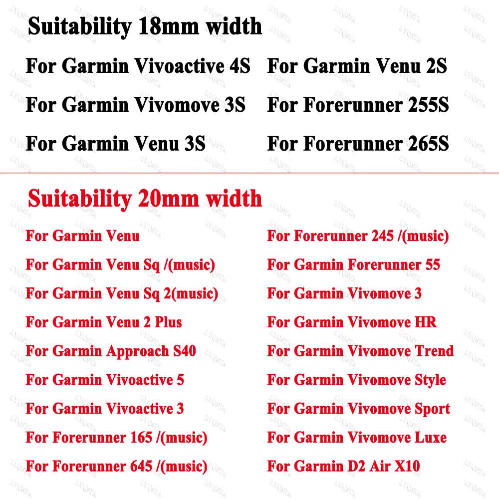 18mm 20mm Wristband Compatible with Garmin Venu Sq 2 Plus Vivoactive 4S Smartwatch Wristband Venu 3S 2S Vivoactive 3 5 Replacement Wristband Gray Gray 18mm Vivoactive 4S