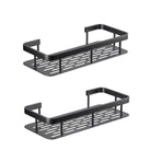 2pcs Bathroom Shelf No Drilling Wall Mount Corner Shelf Shower Storage Bracket Toilet Makeup Organization