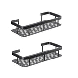 2pcs Bathroom Shelf No Drilling Wall Mount Corner Shelf Shower Storage Bracket Toilet Makeup Organization