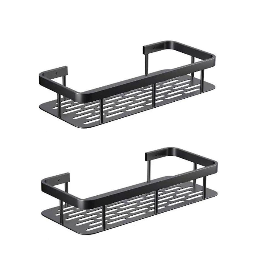 2pcs Bathroom Shelf No Drilling Wall Mount Corner Shelf Shower Storage Bracket Toilet Makeup Organization