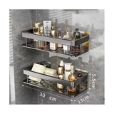 2pcs Bathroom Shelf No Drilling Wall Mount Corner Shelf Shower Storage Bracket Toilet Makeup Organization