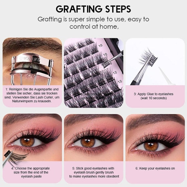 DIY Eyelash Extension Individual Cluster False Eyelashes Transplantation False