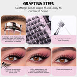DIY Eyelash Extension Individual Cluster False Eyelashes Transplantation False - Side View