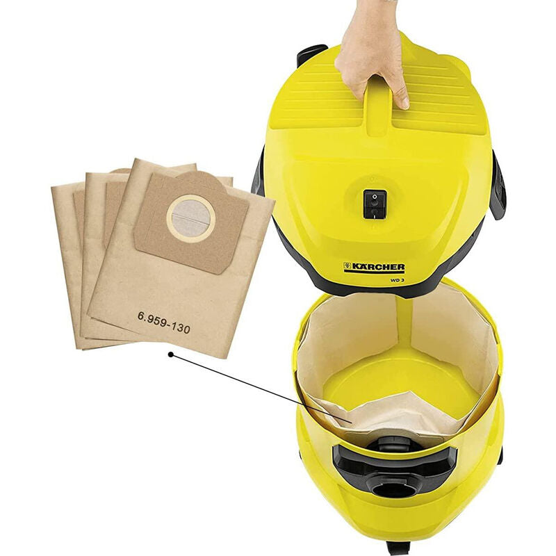 10-pack 6.959-130.0 Paper vacuum cleaner bag A 2201/2204/2504 for Karcher WD3 WD3P Wet and dry vacuum cleaner Replacement