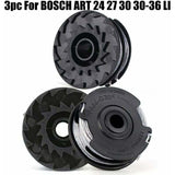 Set of 3 spools for Bosch grass trimmer Art 24 27 30 30-36 Li 18 M 1.65 mm. - Top-Down View