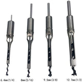Wood Drill Bit Set for Square Holes, Compatible with Mortise and Tenon Joints, Deep Square Holes Cutting Tools for Woodworking