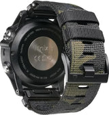 26mm Military Nylon Strap for GARMIN Fenix 7X Pro / 6X Soft Durable Replacement Strap Army Green Army green - Front View