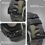 26mm Military Nylon Strap for GARMIN Fenix 7X Pro / 6X Soft Durable Replacement Strap Army Green Army green