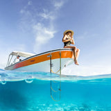 4-step rope ladder for boat, boat rope ladder extension, foldable auxiliary ladder for boat, swim ladder for sailboat, kayak - Perfet - Side View