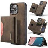 High-quality magnetic iPhone case with card pocket, magnetic split mobile phone case Combination-Coffee Combination-Coffee Combination-Coffee IP16 Pro - 45-Degree Angle