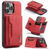 High-quality magnetic iPhone case with card pocket, magnetic split mobile phone case Combination-Coffee Combination-Coffee Combination-Coffee IP16 Pro - Rear View