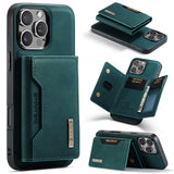 High-quality magnetic iPhone case with card pocket, magnetic split mobile phone case Combination-Coffee Combination-Coffee Combination-Coffee IP16 Pro - Close-Up Angle