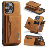 High-quality magnetic iPhone case with card pocket, magnetic split mobile phone case Combination-Coffee Combination-Coffee Combination-Coffee IP16 Pro - Extra Image