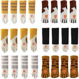 24 Cute Cat Foot Chair Socks Chair Leg Protectors Floor Protectors Anti-Scratch Anti-Sound 24 PCS (6 sets)