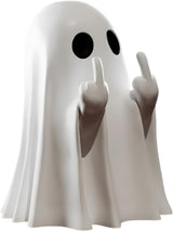 Ghost with Middle Finger, Resin Statue, Cheeky Halloween Ghost Figure, Funny Halloween Ghost Ornament, 2024 New Scary Ghost Sculpture