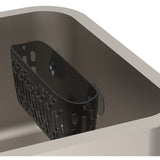 Kitchen Sponge Holder, Sink Organizer, 3x Strong Suction Cups or Transparent Gray Countertop - Side View