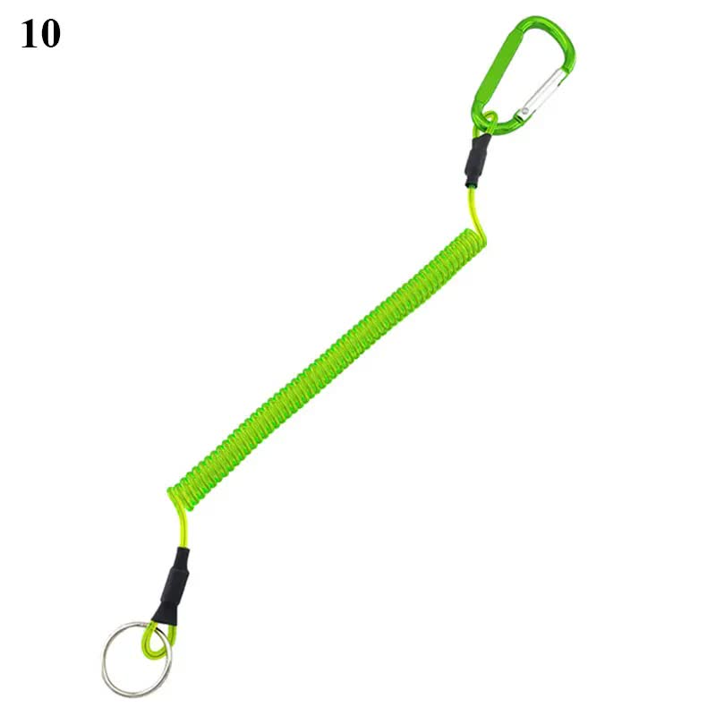 New Spiral Stretch Keychain Elastic Spring Rope Key Ring Metal Carabiner For Outdoor Anti-Lost Phone Spring Key Cord Lock Hook 5 1.2m