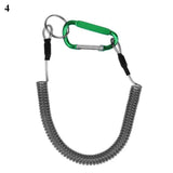 New Spiral Stretch Keychain Elastic Spring Rope Key Ring Metal Carabiner For Outdoor Anti-Lost Phone Spring Key Cord Lock Hook 5 1.2m - Top-Down View