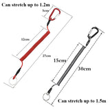 New Spiral Stretch Keychain Elastic Spring Rope Key Ring Metal Carabiner For Outdoor Anti-Lost Phone Spring Key Cord Lock Hook 5 1.2m