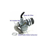 PZ19 Carburetor Kit - for quad, ATV and dirt bike Taotao Sunl - 50cc, 70cc, 90cc, 110cc - 19 mm pocket bike carburetor - Side View