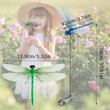 12pcs Artificial Dragonfly Clips for Outdoor Use 3D Dragonfly Decor Gardening, 3D Dragonfly Garden Decorative Clips [DB] As Shown - Front View