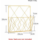 Metal Wall Mounted Newspaper Rack, Magazine Storage Organizer - Gold, Compatible with Standard Sizes