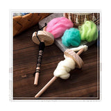 2pcs DIY Dragonfly Spindle Yarn Spinner Handmade Wooden Spinning Wheel For Yarn Making Yarn Spindle - Front View
