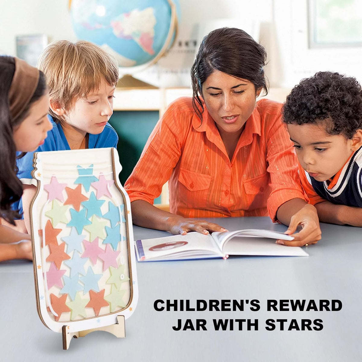 Star Reward Jar - Star and Dinosaur Reward Board, Positive Behavior Chart and Jar Reward System, Classroom Behavior Tool a