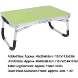 Folding camping table, short folding camping table, small portable camping table, aluminum alloy, ultra-light, compact, thickened camping table - Side View