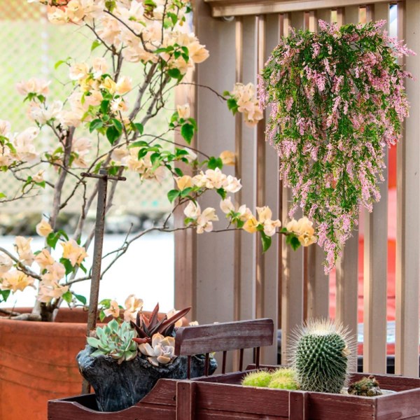 Artificial Plant 2 pcs UV Resistant Artificial Hanging Plants