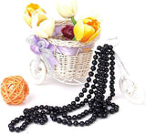 Black pearl necklace for women, pearl chain, black chain, extra long faux pearl necklace, multi-layer necklace for women, sweater necklace, faux pearl necklace 111