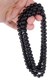 Black pearl necklace for women, pearl chain, black chain, extra long faux pearl necklace, multi-layer necklace for women, sweater necklace, faux pearl necklace 111 - Rear View