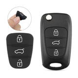 2pcs Silicone Key Case Compatible with Kia Sportage Cee'd Picanto Rio & Hyundai i10 i20 i30 ix20 ix35 - 3 Buttons Remote Control Cover - Top-Down View