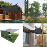 Sunshade Net 8 Brackets 85% Reinforced Thick Sun Sail, Windproof Net for Greenhouse with Eyelets, for Plant Protection/Greenhouse/Garden/Pergola (3x - Front View
