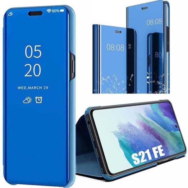 Full Body Protection Compatible with Samsung S21 FE Protection 360 Transparent Smart Case - Blue_max