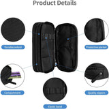 Blue sports pencil case with soccer motif, spacious and durable pencil case with zippers, soccer pencil case Soccer Blue Soccer Blue - Front View
