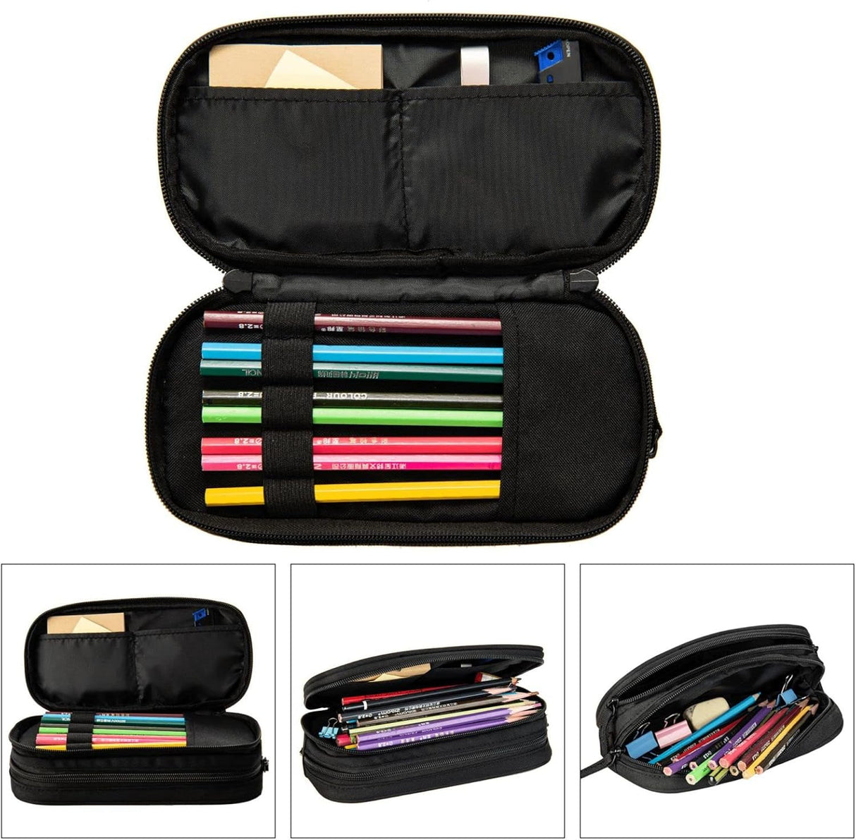 Blue sports pencil case with soccer motif, spacious and durable pencil case with zippers, soccer pencil case Soccer Blue Soccer Blue