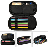 Blue sports pencil case with soccer motif, spacious and durable pencil case with zippers, soccer pencil case Soccer Blue Soccer Blue - 45-Degree Angle