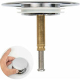 Universal Bathtub Stopper Ø70mm, Adjustable Height, Double Seal, Chrome Brass, Stainless, Compatible with Most Sinks & Bathtubs