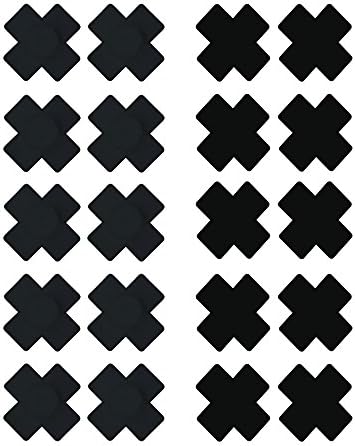10-pack Disposable X, Plus Sign, Cross Self-Adhesive Satin Nipple Cover Pasties Stickers Black Black Black
