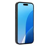 iPhone 16 Pro Case with Card Slot Leather Black - Front View