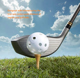 12-Pack Golf Practice Balls, Hollow Practice Balls with Airflow, 42mm Plastic Golf Balls, for Swing Training, Driving Range, Home Use - Top-Down View